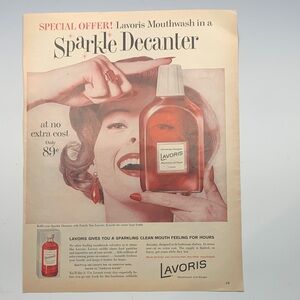 Vintage Sparkle red Lavoris  Mouthwash advertisement